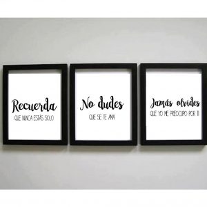 Tríptico con frase motivadora ” Recuerda…No dudes…Jamás olvides”.