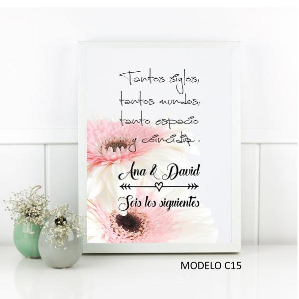 Cuadro para amigos de los novios: Sois los siguientes.Varios modelos -  Cuadros Personalizados