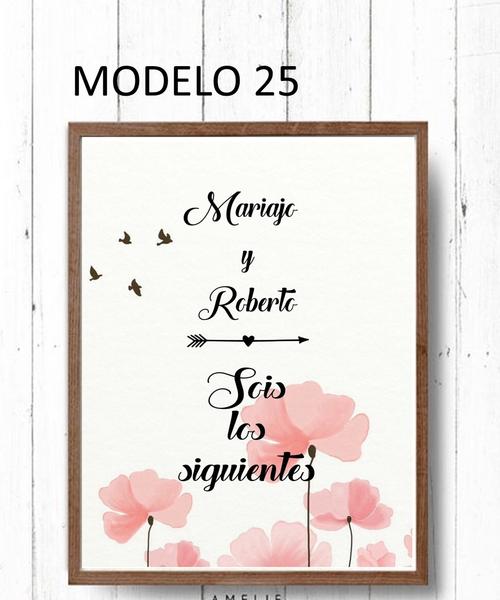 Cuadro para amigos de los novios: Sois los siguientes.Varios modelos -  Cuadros Personalizados